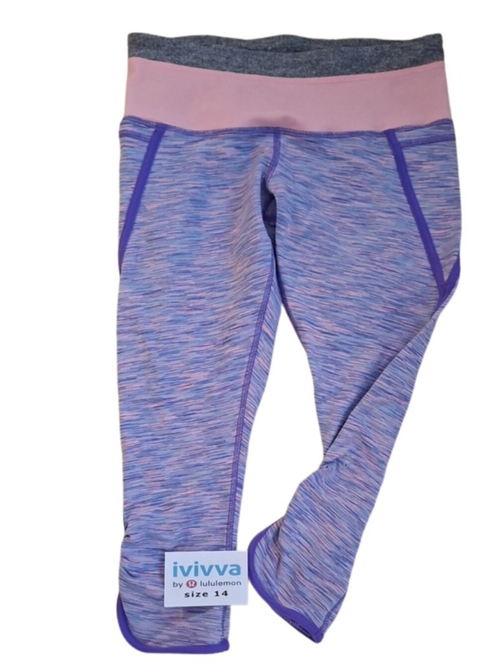 Ivivva Girl by Lululemon 🍋Quick Trick Crop purple with light pink size 14